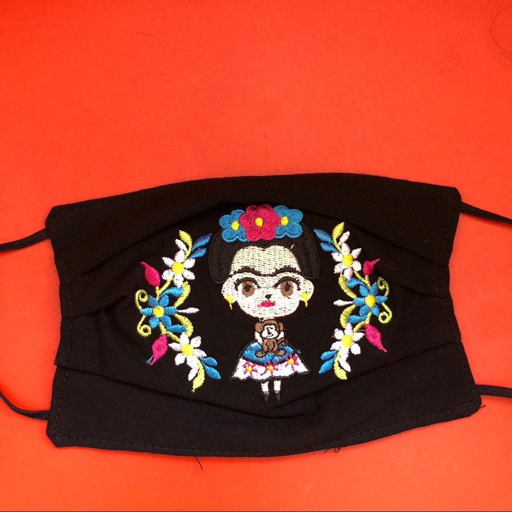ARTISANAL EMBROIDERED FRIDA KAHLO w/ MONKEY MASK